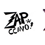 Logo progression 2, Zap-a-ccino Instant Cappuccino.