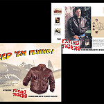 Product Bulletin-Flying Tigers Commemorative Flight Jacket. A product bulletin (such as a manufacturer might supply a retailer to convince them to carry a product) for a commemorative leather flight jacket decorated with colorful patches based on those worn by the Flying Tigers volunteer air corps, which flew in China just prior to World War II.